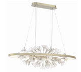 Eurofase Lighting 37344-016 LED Clayton 26 inch Chandelier Ceiling Light Silver With Brushed Gold Finish