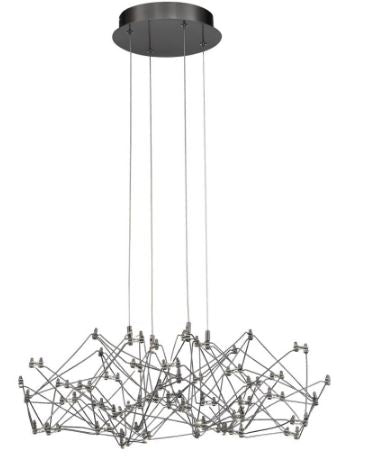Eurofase Lighting 38038-029 LED Leonardelli 27 inch Chandelier Ceiling Light Dark Chrome Finish