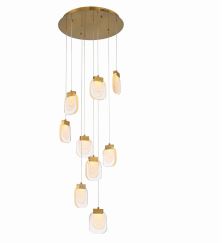 Eurofase Lighting 38043-017 LED Paget 20 inch Chandelier Ceiling Light Gold Finish