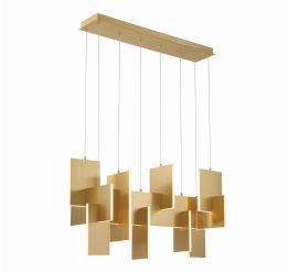 Eurofase Lighting 38044-014 LED Coburg 14 inch Chandelier Ceiling Light Gold Finish
