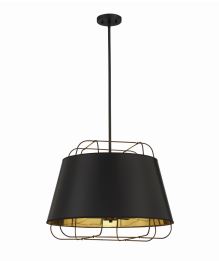 Eurofase Lighting 38145-025 LED Tura 6 Light 24 inch Pendant Ceiling Light Black Finish