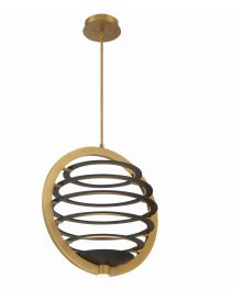 Eurofase Lighting 38150-012 LED Ombra 19 inch Chandelier Ceiling Light Brass and Black Finish