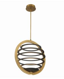 Eurofase Lighting 38152-016 LED Ombra 25 inch Chandelier Ceiling Light Brass and Black Finish