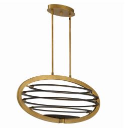 Eurofase Lighting 38153-013 LED Ombra 17 inch Chandelier Ceiling Light Brass and Black Finish