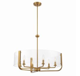 Eurofase Lighting 38155-017 LED Campisi 6 Light 28 inch Chandelier Ceiling Light Brass Finish
