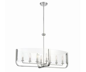 Eurofase Lighting 38157-028 LED Campisi 8 Light 16 inch Chandelier Ceiling Light Chrome Finish