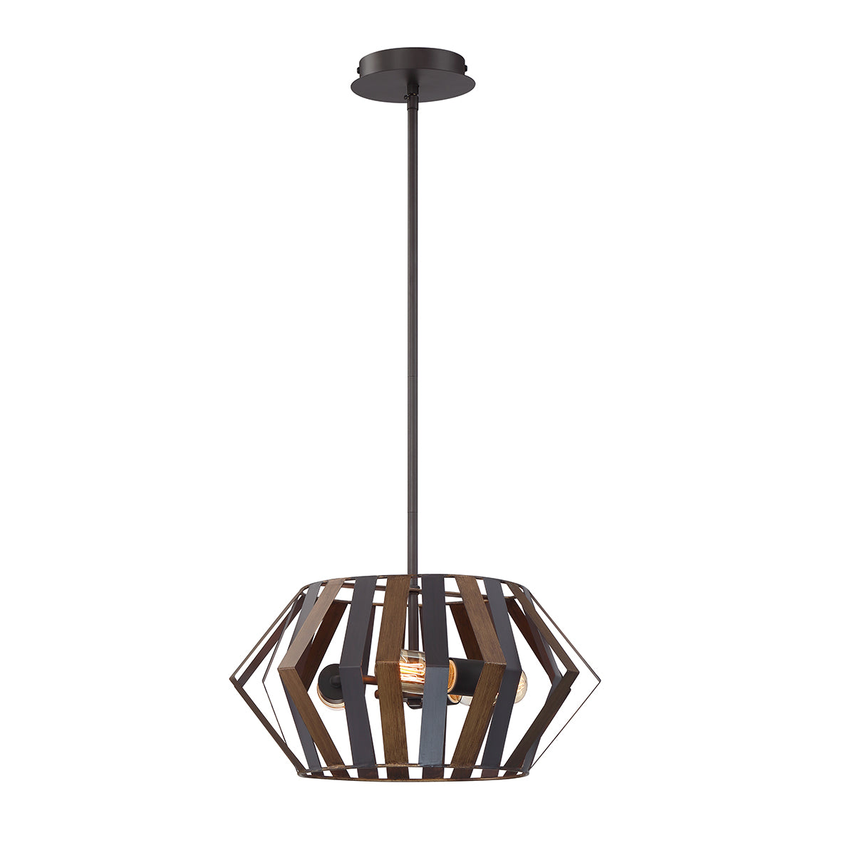 Eurofase lighting 38267-017 LED Bevelo 16 Inch Pendant Ceiling Light Wood/Bronze Finish