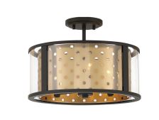 Eurofase Lighting 39415-028 LED Grado 3 Light Semi-Flush Mount Ceiling Light Gold Finish