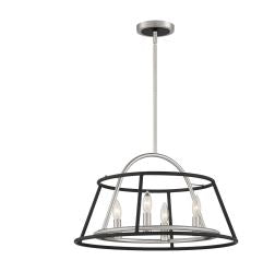 Eurofase Lighting 39422-019 LED Campana 4 Light Chandelier Ceiling Light Satin Nickel Finish