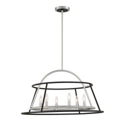Eurofase Lighting 39424-013 LED Campana 6 Light Chandelier Ceiling Light Satin Nickel Finish
