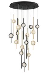 Eurofase Lighting 39465-030 LED Barletta 16 Inch Pendant Ceiling Light Black/Brass Finish