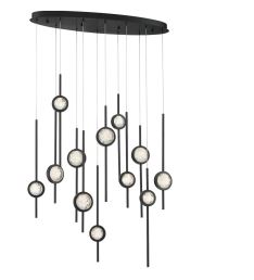 Eurofase Lighting 39466-013 LED Barletta 12 Inch Pendant Ceiling Light Black Finish