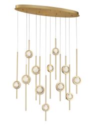 Eurofase Lighting 39466-020 LED Barletta 12 Inch Pendant Ceiling Light Brass Finish