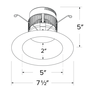 ELCO Lighting EL685CT5DCW 6 Inch 0-10V LED Inserts with 5-CCT and 3-Lumen Switch Chrome/White Ring Finish
