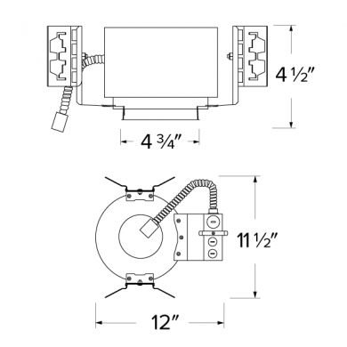 ELCO Lighting ELB4EH Birch 4 Inch New Construction Architectural Frame