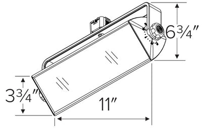 ELCO Lighting ETW4140B LED Distell Wall Wash Track Fixture 60W 4000K 5000 lm 120V Black Finish