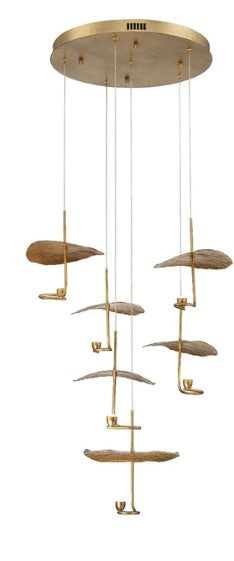 Eurofase Lighting 41908-013 Lagatto Collection 6 light 28 Inch Chandelier Ceiling Light Bronze Finish