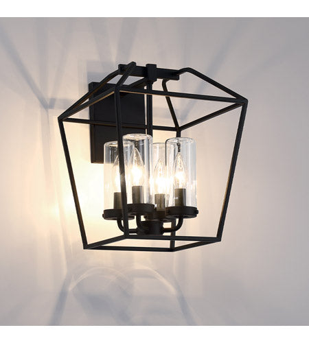 Eurofase Lighting 41958-018, Bastille 4 Light 14 inch Satin Black Outdoor Wall Sconce