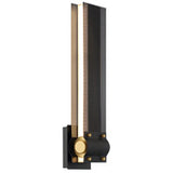 Eurofase Lighting 42710-011, Admiral 1 Light 19 inch Black and Gold Outdoor LED Wall Sconce