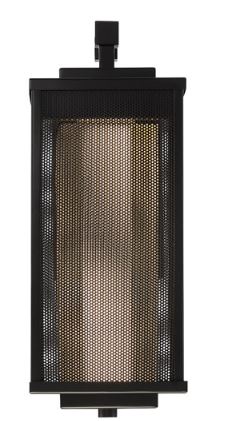 Eurofase Lighting 42717-010 LED Brama 1 Light 16 inch Outdoor Wall Sconce Light Black and Gold Finish