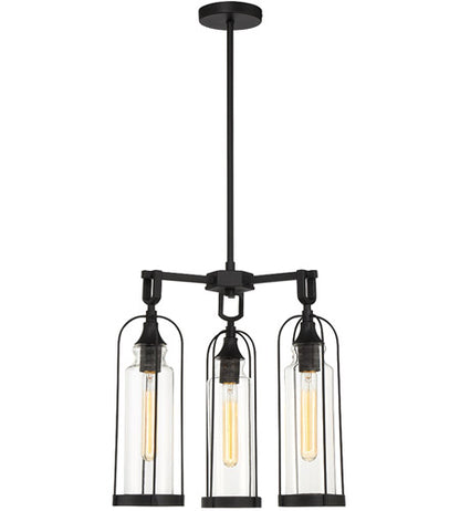 Eurofase Lighting 42728-016 Yasmin 3 Light 18 inch Satin Black Outdoor Chandelier