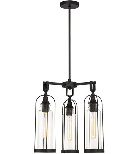 Eurofase Lighting 42728-016 Yasmin 3 Light 18 inch Satin Black Outdoor Chandelier