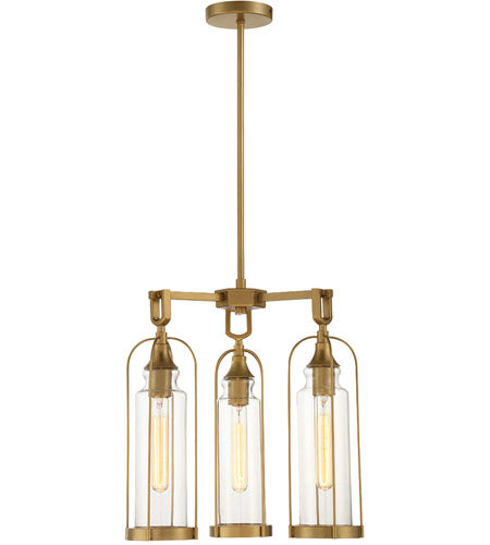 Eurofase Lighting 42728-027, Yasmin 3 Light 18 inch Aged Gold Outdoor Chandelier