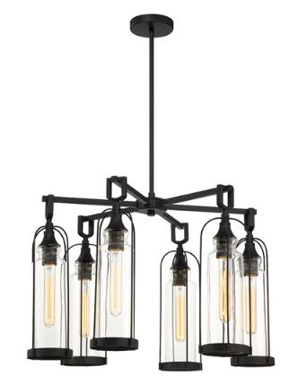 Eurofase Lighting 42729-013 LED Yasmin 6 Light 27 inch Linear Chandelier Ceiling Light Satin Black Finish