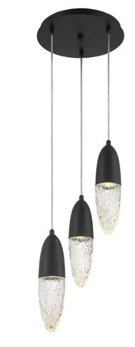 Eurofase Lighting 43858-022 Ecrou 3 Light 12.25 inch Chandelier Ceiling Light Black Finish