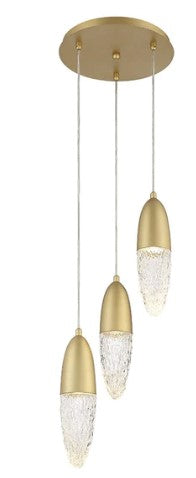 Eurofase Lighting 43858-035 Ecrou 3 Light 12.25 inch Chandelier Ceiling Light Gold Finish