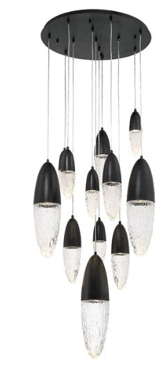 Eurofase Lighting 43859-022 Ecrou 12 Light 29.50 inch Chandelier Ceiling Light Black Finish
