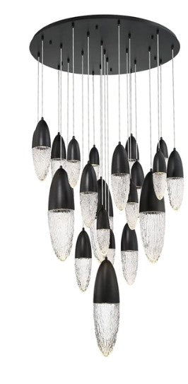 Eurofase Lighting 43860-025 Ecrou 22 Light 39.75 inch Chandelier Ceiling Light Black Finish