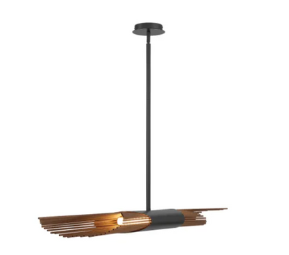 Eurofase Lighting 43866-014 Umura 49" Wide LED Abstract Linear Pendant Light, Black Finish