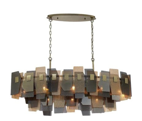 Eurofase Lighting 43874-019 Cocolina 11 Light 13 inch Chandelier Ceiling Light Antique Brass Finish