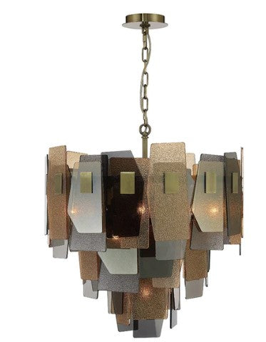 Eurofase Lighting 43875-016 Cocolina 10 Light 24 inch Chandelier Ceiling Light Antique Brass Finish