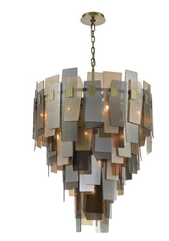 Eurofase Lighting 43876-013 Cocolina 19 Light 29 inch Chandelier Ceiling Light Antique Brass Finish