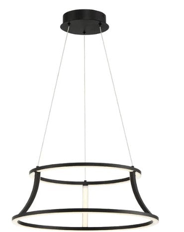 Eurofase Lighting 43885-015 Cadoux 1 Light 20 Inch Chandelier Ceiling Light Black Finish