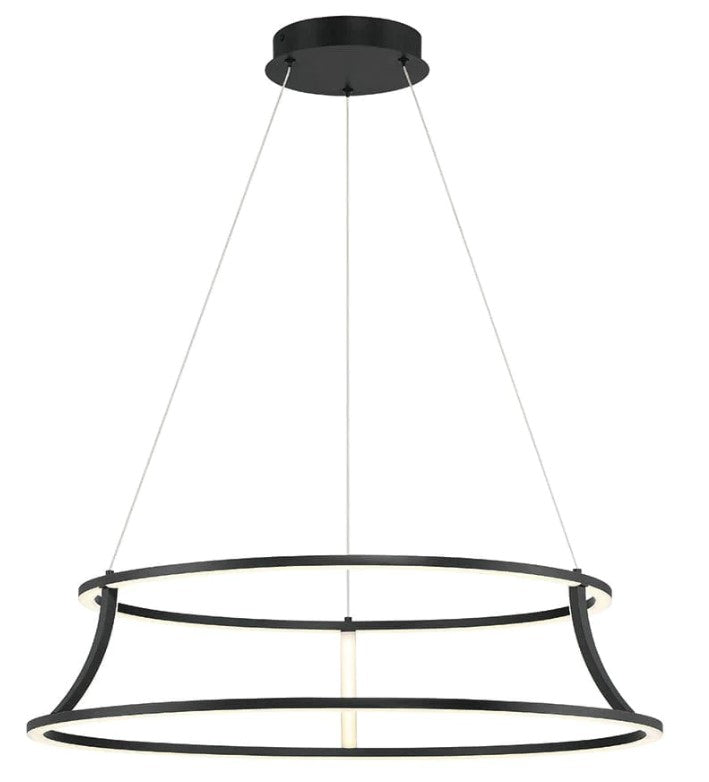 Eurofase Lighting 43886-012 Cadoux 1 Light 30 Inch Chandelier Ceiling Light Black Finish