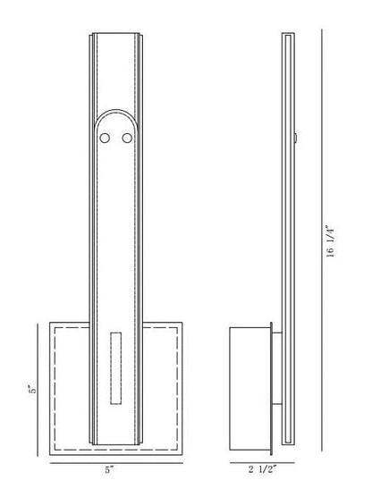 Eurofase Lighting 43892-013 Verdura 1 Light 5.00 inch Wall Sconce Linear Light Black Finish