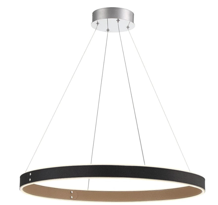 Eurofase Lighting 43897-018 Verdura 1 Light 28.5 inch Chandelier Ceiling Light Black Finish