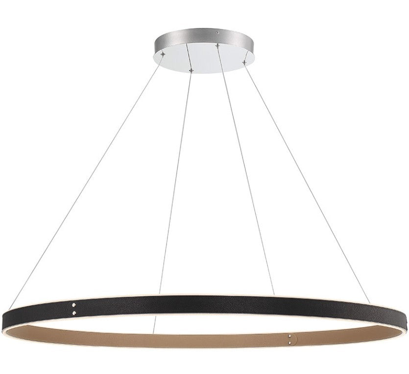 Eurofase Lighting 43898-015 Verdura 1 Light 45.25 inch Round Chandelier Ceiling Light Black Finish