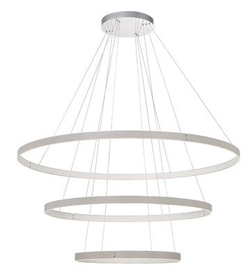 Eurofase Lighting 43900-039 Verdura 1 Light 60 inch 3 Ring Round Chandelier Ceiling Light Grey Finish