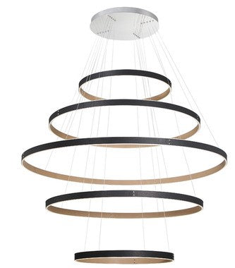 Eurofase Lighting 43901-012 Verdura 1 Light 60 inch Multi Tier Round Chandelier Ceiling Light Black Finish