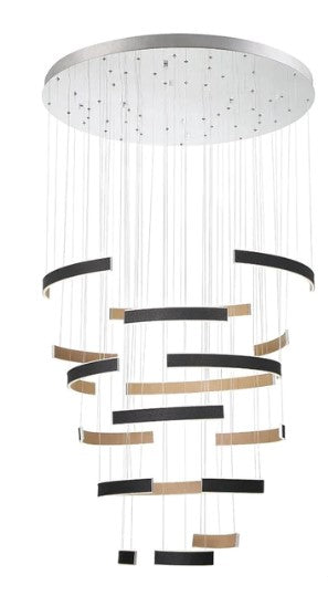 Eurofase Lighting 43902-019 Verdura 1 Light 40.75 inch Multi Ring Chandelier Ceiling Light Black Finish