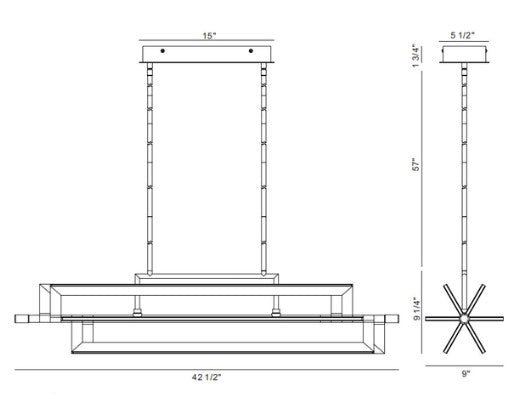 Eurofase Lighting 44077-013 Livra LED 1 Light 9 inch Chandelier Ceiling Light Matte Black Finish