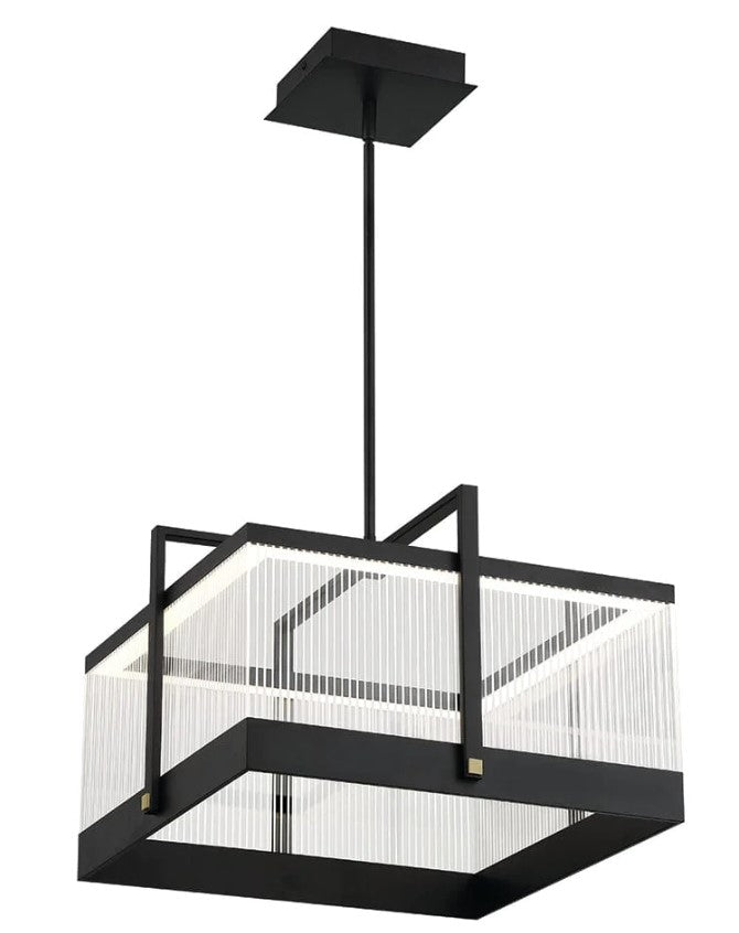 Eurofase Lighting 44256-012 Tye LED 1 Light 20 inch Chandelier Ceiling Light Matte Black Finish