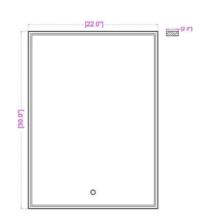 Eurofase Lighting 44280-017 Cerissa LED 1 Light 30 inch x 22 inch Wall Mirror Light Black Finish