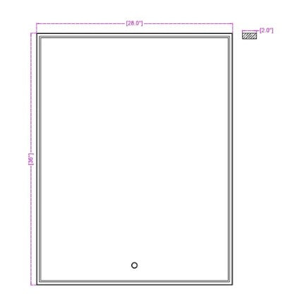 Eurofase Lighting 44281-014 Cerissa LED 1 Light 28 inch x 36 inch Wall Mirror Light Black Finish