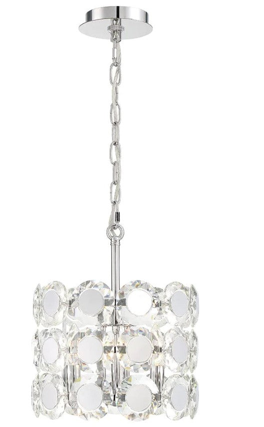 Eurofase Lighting 44284-015 Perrene 3 Light 12 inch Chandelier Ceiling Light Chrome Finish
