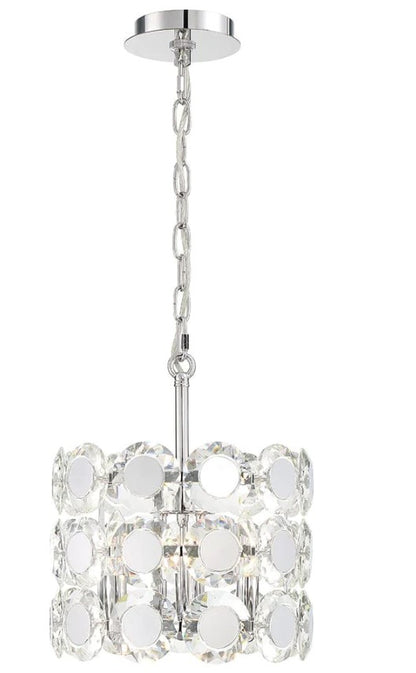Eurofase Lighting 44284-015 Perrene 3 Light 12 inch Chandelier Ceiling Light Chrome Finish